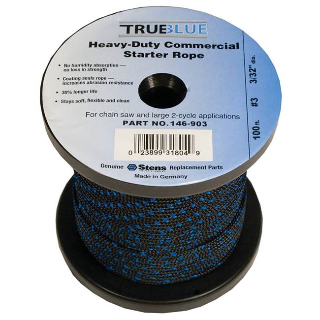 TrueBlue 100' Starter Rope #3 Solid Braid