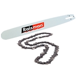 18" Raisman Hard Nose guide Bar and Chain Combo for Dolmar, Husqvarna, Medium - 1.33" pitch, .058" Gauge