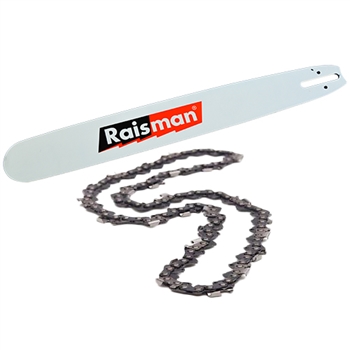 18" Raisman Hard Nose guide Bar and Chain Combo for Dolmar, Husqvarna, Medium - 1.33" pitch, .058" Gauge