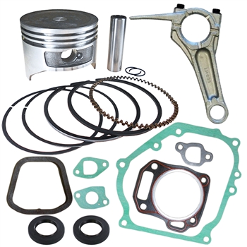 Honda GX200 piston kit with gaskets, oil seals and connecting rod