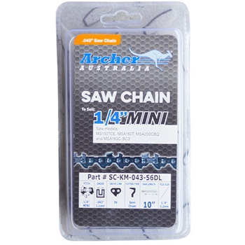 Archer Saw Chain, 10", 1/4", .043", 56 dl